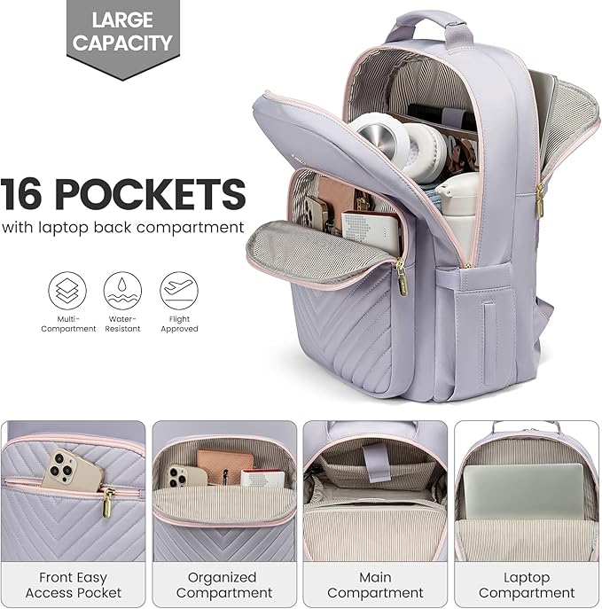 LOVEVOOK Laptop Backpack for Women 15.6 inch, Cute Travel Carry on Backpack - Image 2