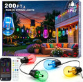 Beizelte Outdoor String Lights, 200FT RGB+IC Outside Light Dimmable by Beizelte