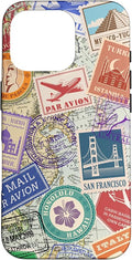World Map Travel Passport Stamps Postage Stamp Case by Unknown