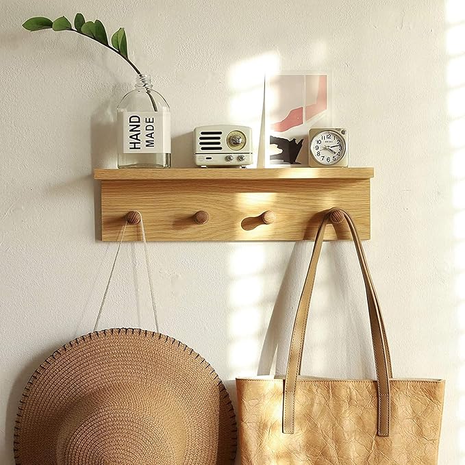 Entrance Coat Rack ，Coat Hooks, Wall-Mounted Wooden Hook Rack, Wall-Mounted - Image 8