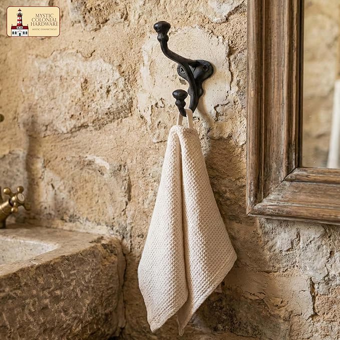 Mystic Colonial Rustic Cast Iron Wall Hooks Heavy Duty Retro Utility Hooks - Image 9