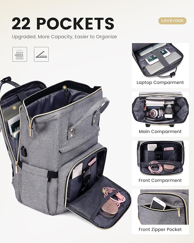 LOVEVOOK 17.3 Inch Laptop Backpack, Large Travel Backpack - Image 3