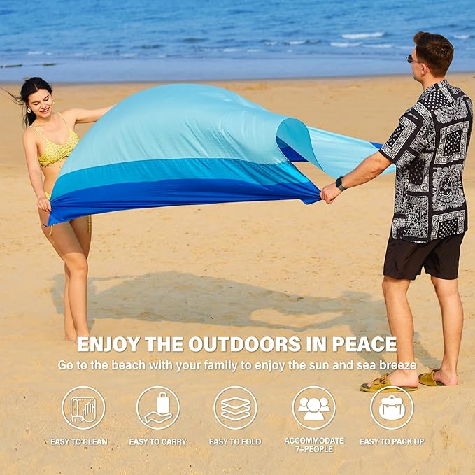 Famstar Beach Blanket Oversized Extra Large 78" X 81", Waterproof Sandproof - Image 3