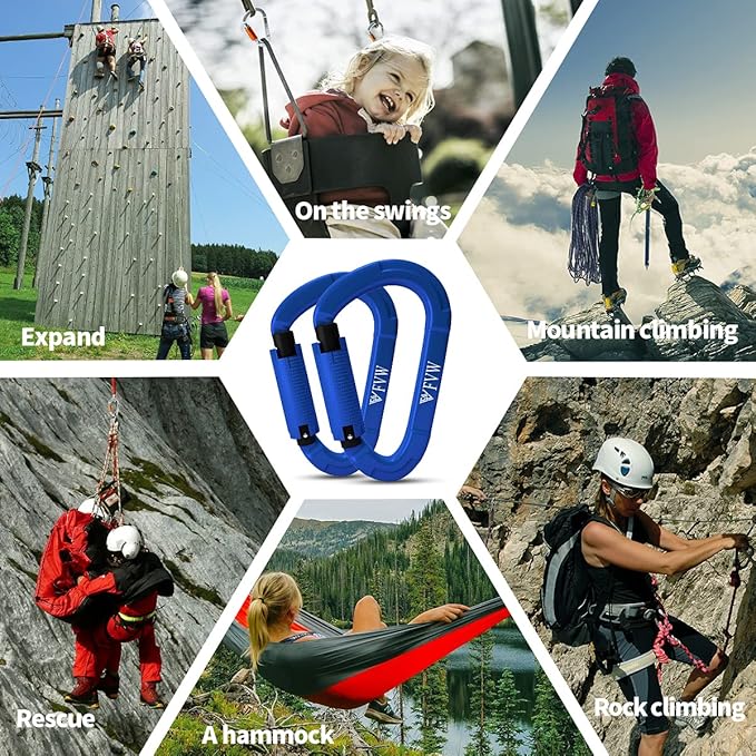 FVW Auto Locking Rock Climbing Carabiner Clips, Professional 25KN Heavy Duty - Image 6