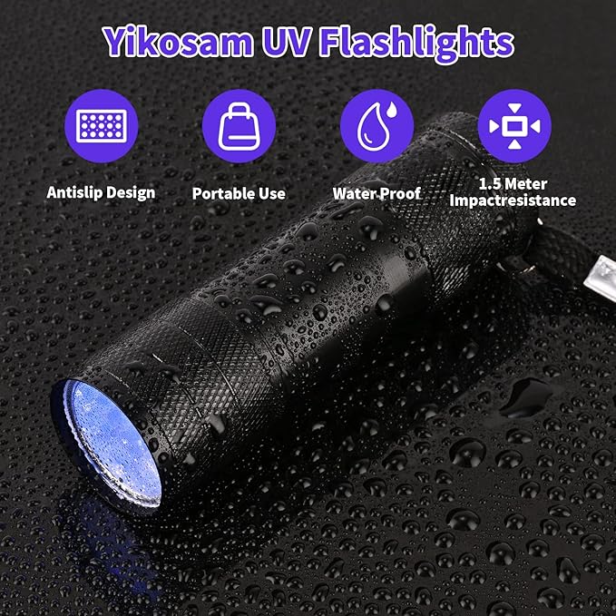 10 Pcs UV Black Light Flashlights Bulk, 9 Led 395-400nm Mini Blacklight - Image 8