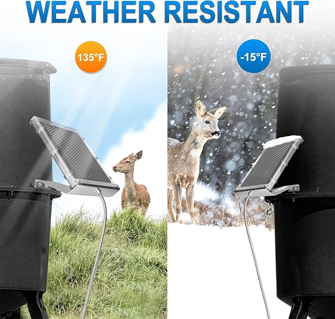 POWOXI 12V 1.7W Solar Panel for Deer Feeder Waterproof Solar Battery Charger - Image 5