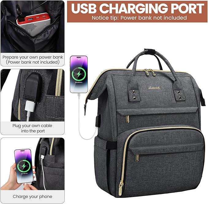 LOVEVOOK Laptop Backpack for Women, 17 Inch Professional Womens Travel Backpack - Image 4