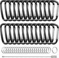 2.4" 24pcs Small Carabiner Clip Keychain, Aluminum D Ring Shape Clips by XIECHANEE