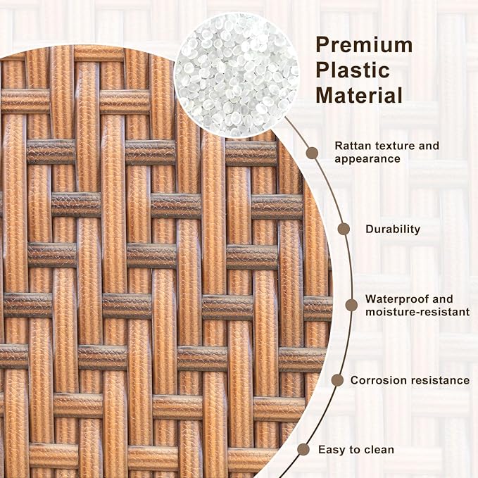 M METERXITY 1-Pack Wicker Repair Kit, 5mm x 66ft/20m Plastic Flat Rattan - Image 2