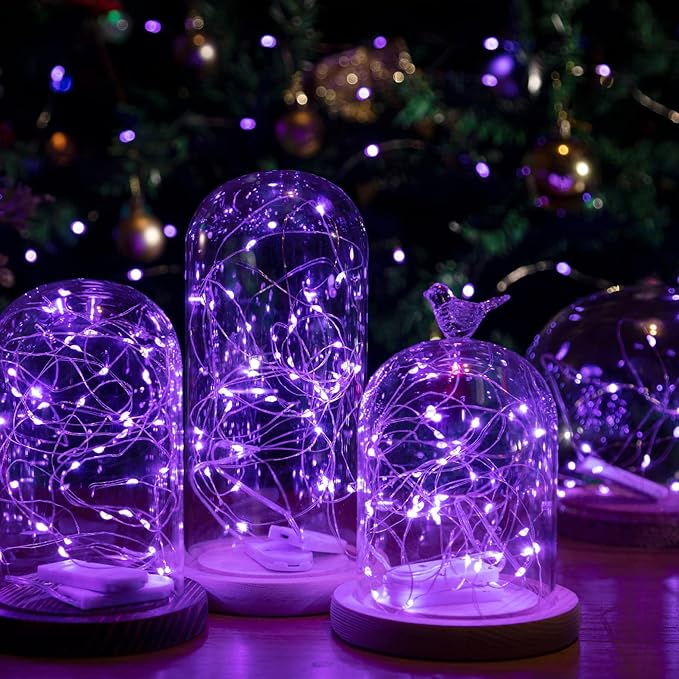 12-Pack LED Fairy Lights 7 Feet Battery Powered Waterproof Silver Wire 20 Slim - Image 2