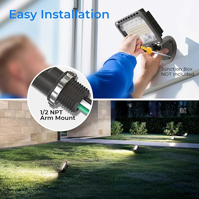 CINOTON 65W LED Flood Lights Outdoor, IP65 Waterproof Exterior Security Wall - Image 3