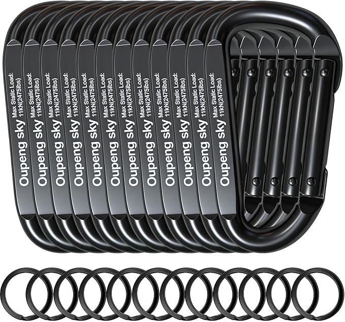 Carabiner Clip, Camping Accessories, Outdoors and Gym etc, D Shaped Spring Hook by Oupengsky