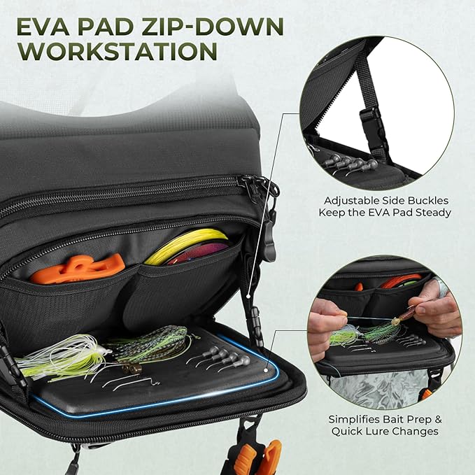 KastKing Bait Boss Water-Resistant Fishing Chest Pack - Image 4