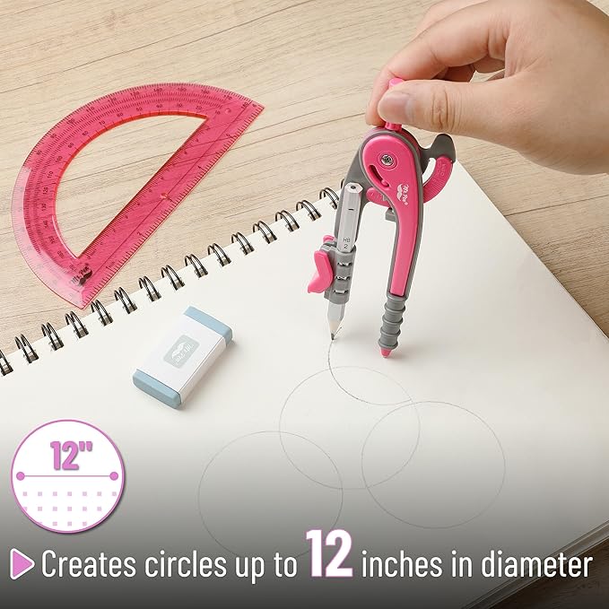 Mr. Pen- Geometry Compass and Protractor Set, 6 Inch Compass, 6 Inch Protractor - Image 3