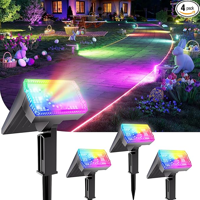 Christmas Solar Spot Lights Outdoor Waterproof 4-Pack, 58 LED Adjustable by Professionalproductionofsolarlightsoutdoor%EF%BC%9A%EF%BC%89