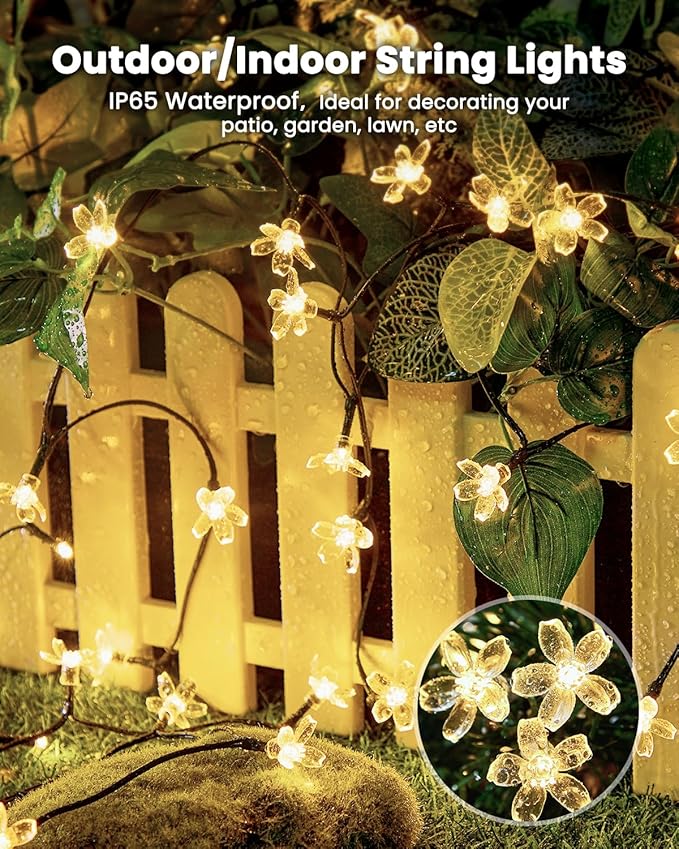 Brightown 60 LED Solar String Lights Flower Outdoor Waterproof Fairy Lights - Image 4