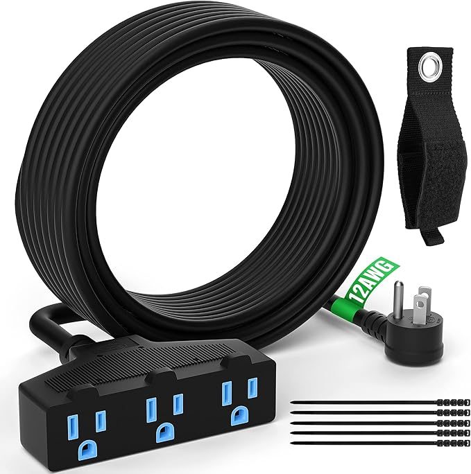 Outdoor Extension Cord 20 Ft by Elecan