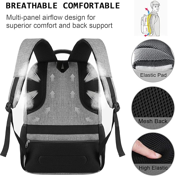 Volher 17 Inch Laptop Backpack, Business Anti Theft Slim Durable Laptops - Image 5