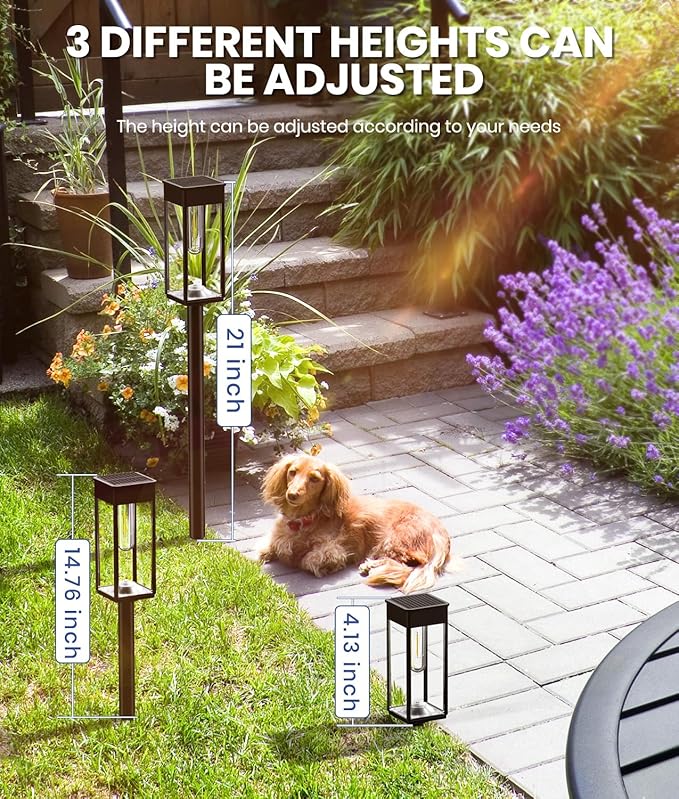 NEWMESSI 8 Pack Bright Solar Pathway Lights, IP65 Waterproof Outdoor Garden - Image 6