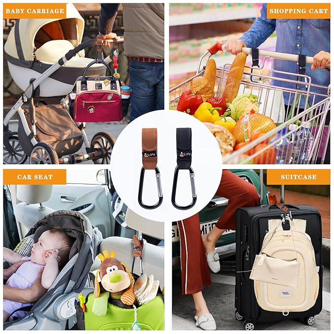 6 Pcs Baby Stroller Hooks for Hanging | Multipurpose Stroller Straps - Image 7