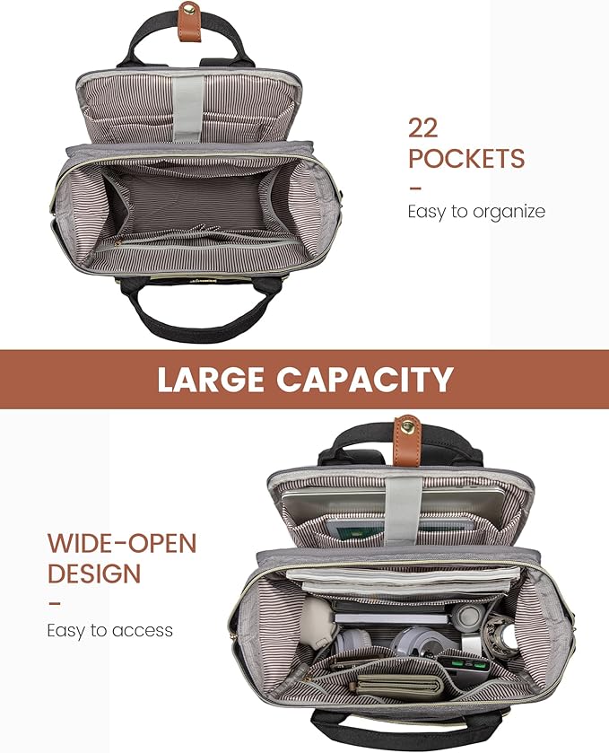 LOVEVOOK Laptop Backpack for Women, 17.3'' Waterproof Nurse Bag Teacher Work - Image 3
