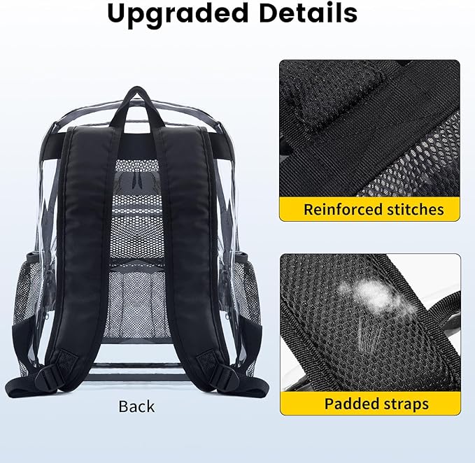 Vorspack Clear Backpack Heavy Duty PVC Transparent Backpack Extra Large Clear - Image 6