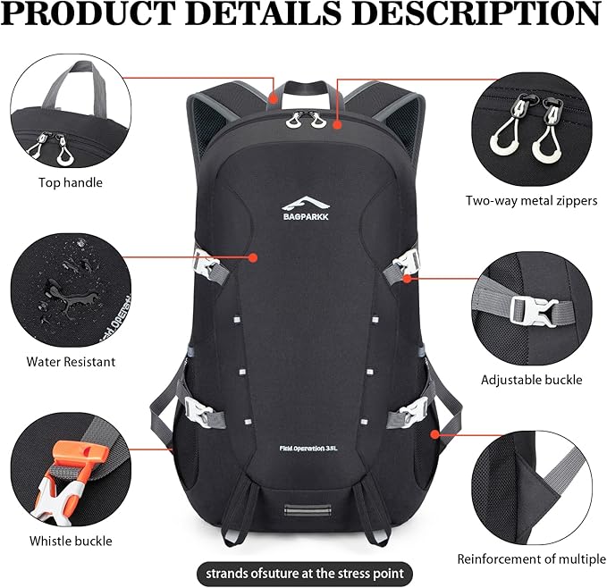 BAGPARKK Hiking Backpack, Large 35L Travel Backpacks - Image 5