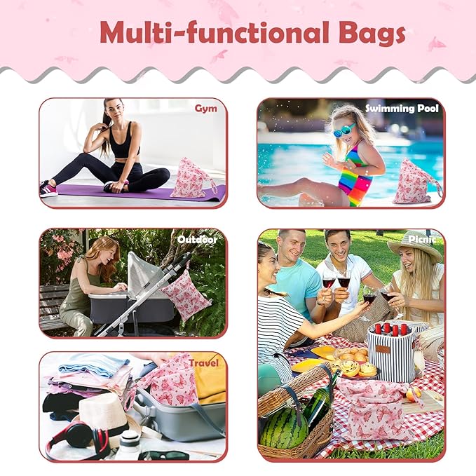 ALVABABY 3pcs Cloth Diaper Wet Dry Bags Waterproof Reusable - Image 4