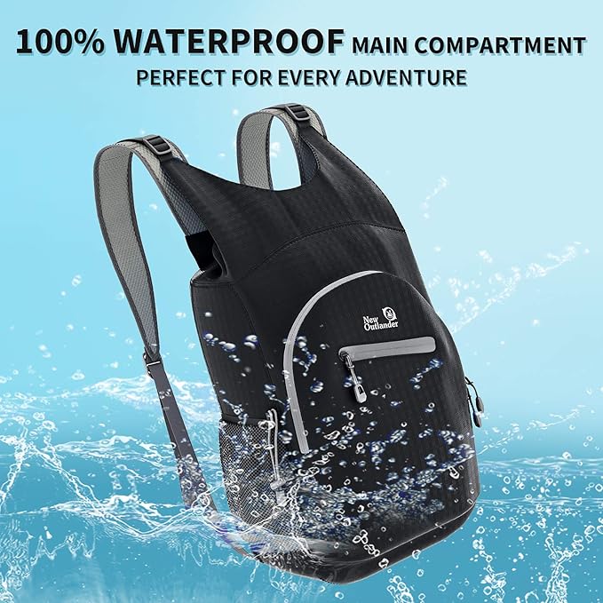 Outlander 100% Waterproof Hiking Backpack Lightweight Packable Travel Daypack - Image 2