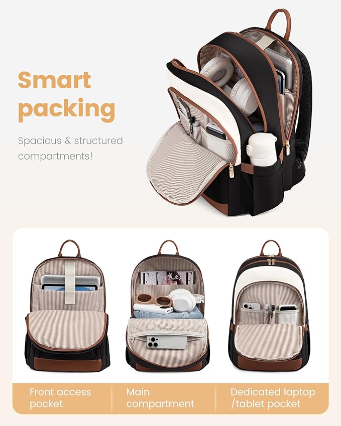 LOVEVOOK Laptop Backpack for Women, 15.6 inch Waterproof College Backpack Woman - Image 2