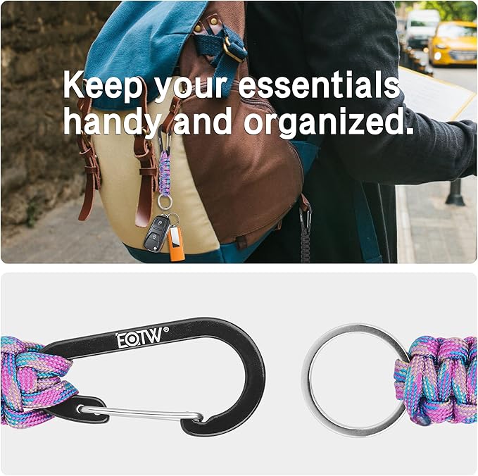 EOTW Paracord Keychain for Men Women Paracord Carabiner Backpack Keychain - Image 4