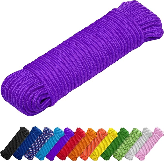 TECEUM Rope – 150 Feet x 1/4 Inch – Purple – Strong All-Purpose Utility Rope – by TECEUM