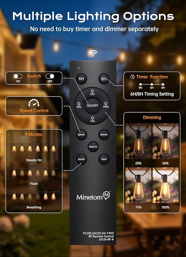 Minetom 77FT Outdoor String Lights - Image 5