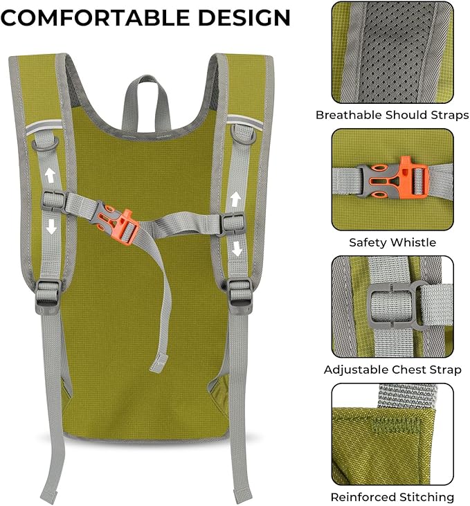 13L Small Hiking Backpack for Women Men, Lightweight Foldable Day pack - Image 5