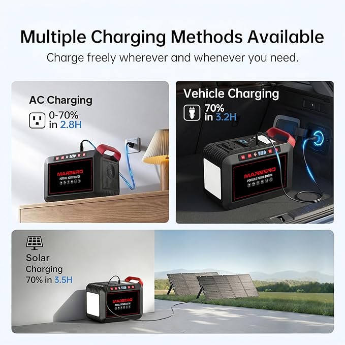 MARBERO 200W Portable Power Station 148Wh Camping Solar Generator Laptop Power - Image 8
