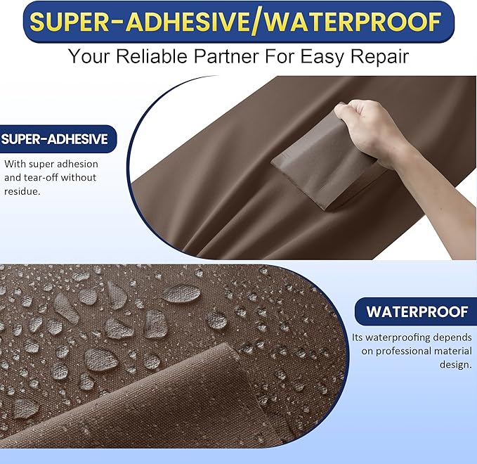 Self-Adhesive Canvas Repair Tape, 8.3" x 11" Waterproof Canvas Repair Patch - Image 3