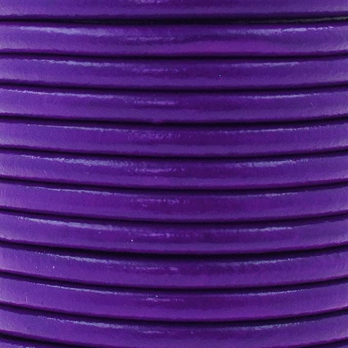 Mandala Crafts Round Genuine Purple Leather Cord - Image 3