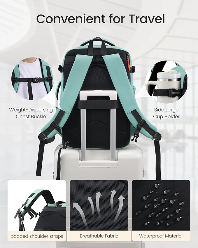 LOVEVOOK 40L Travel Backpack for Women & Men, TSA Approved Carry On Backpack - Image 5