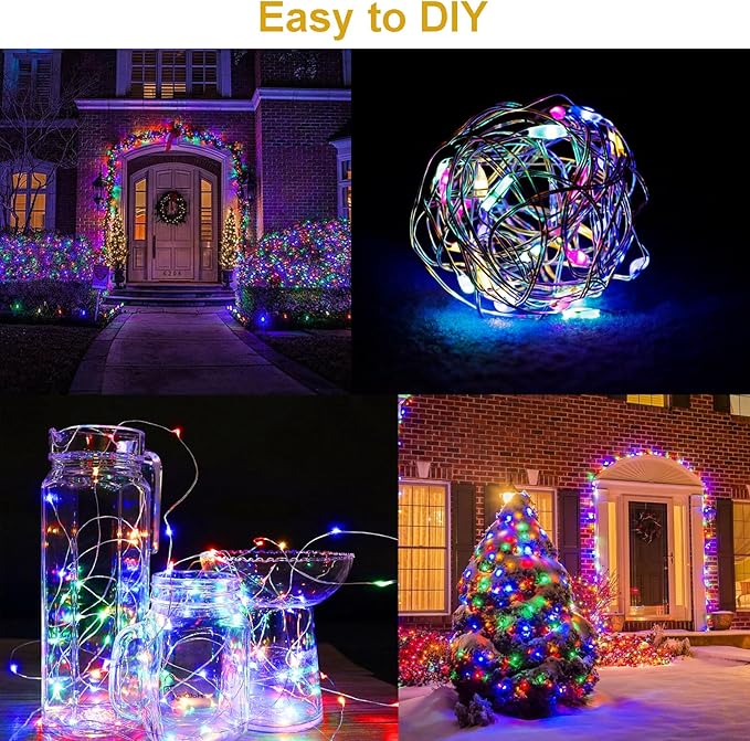 4 Pack Solar Fairy Lights 131.2Ft 400 LED, Twinkle Lights - Image 3