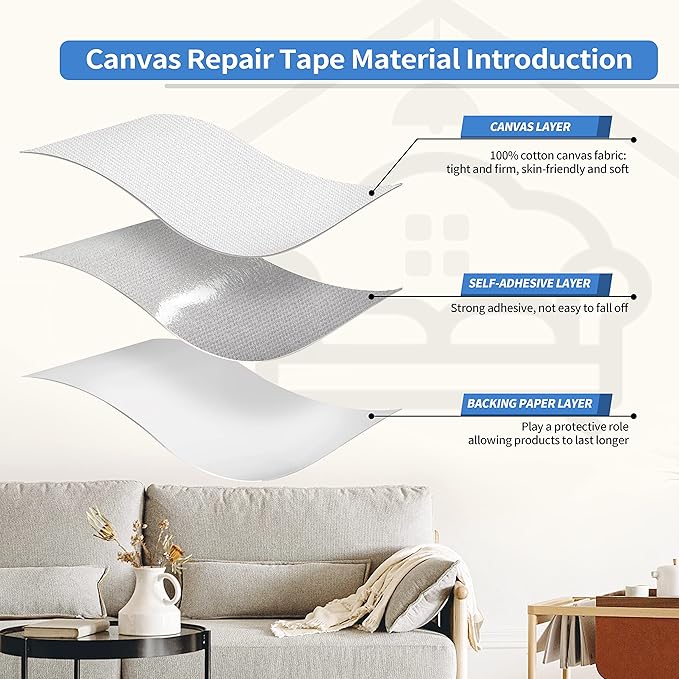 KING MOUNTAIN Canvas Repair Patch 16×60 Inch Self-Adhesive Waterproof Fabric - Image 3