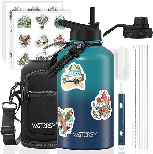 64oz Insulated Water Bottle, BPA Free&Leak Proof, Half Gallon Stainless Steel by Watersy