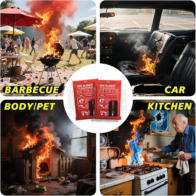 Ougist 2 Pack Emergency Fire Blanket - Image 5
