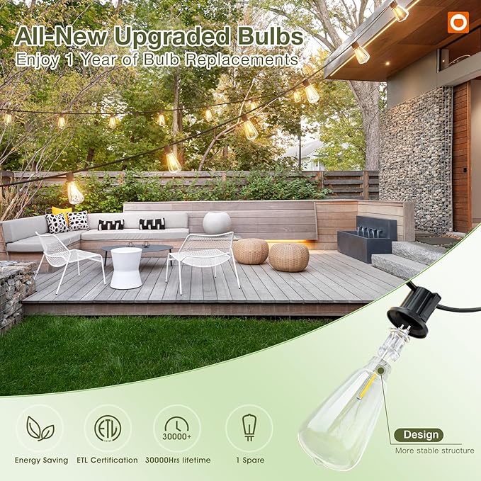 addlon 33 FT Solar String Lights Waterproof, Patio Light Solar Powered - Image 8