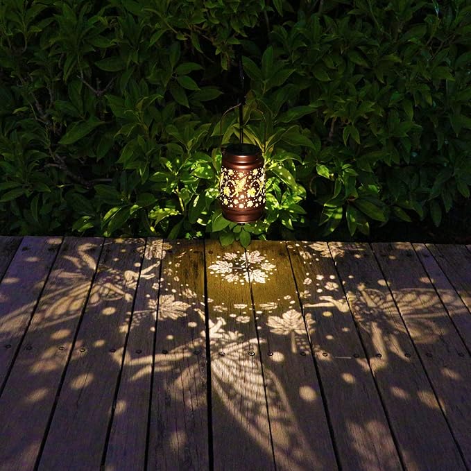 Solar Fairy Lanterns Outdoor Hanging Maple Leaf Decor Lantern, Waterproof - Image 2