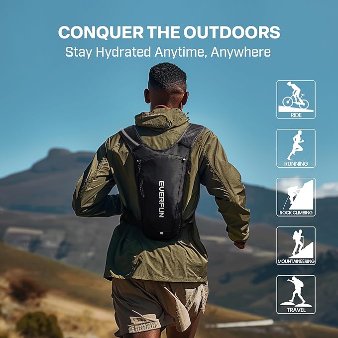 EVERFUN Hydration Backpack Running Vest Small Hiking Water Backpack - Image 9
