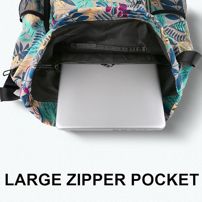 Drawstring Backpack with Mesh Pockets String Gym Bag Sackpack Sandproof Water - Image 5