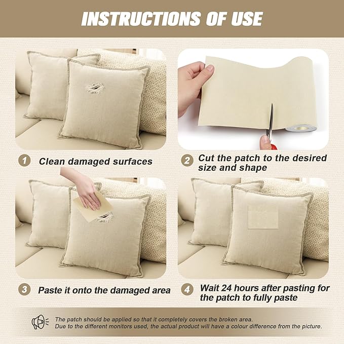 OAZ 16 x 79 inch Canvas Repair Patches Canvas Fabric Patch Self-Adhesive Fabric - Image 6