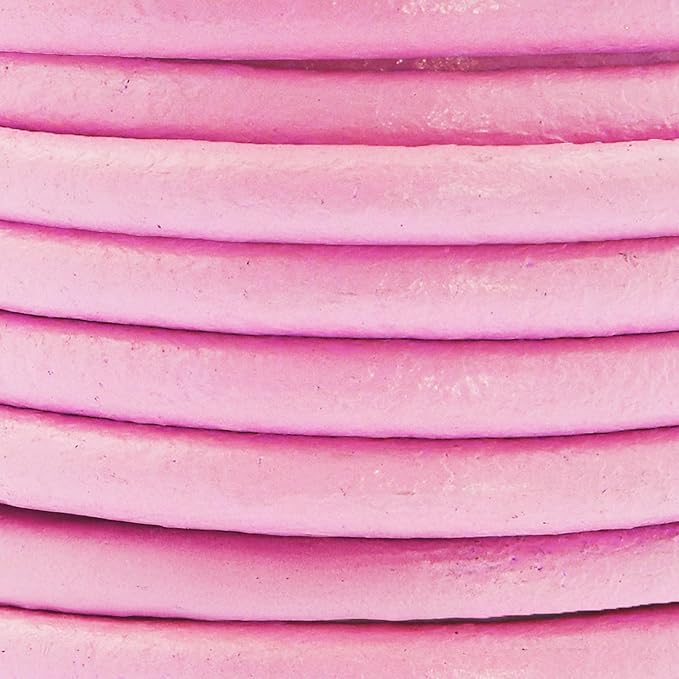 Mandala Crafts Round Genuine Pink Leather Cord - Image 3