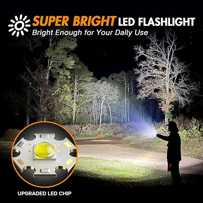 WdtPro LED Flashlight High Lumens SR2000 Pro, 2 Pack Brighter Tactical - Image 2