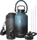 Trebo Water Bottle 64oz with Paracord Handle, Half Gallon Large Vacuum Triple by StayHotStayColdStayGreen
